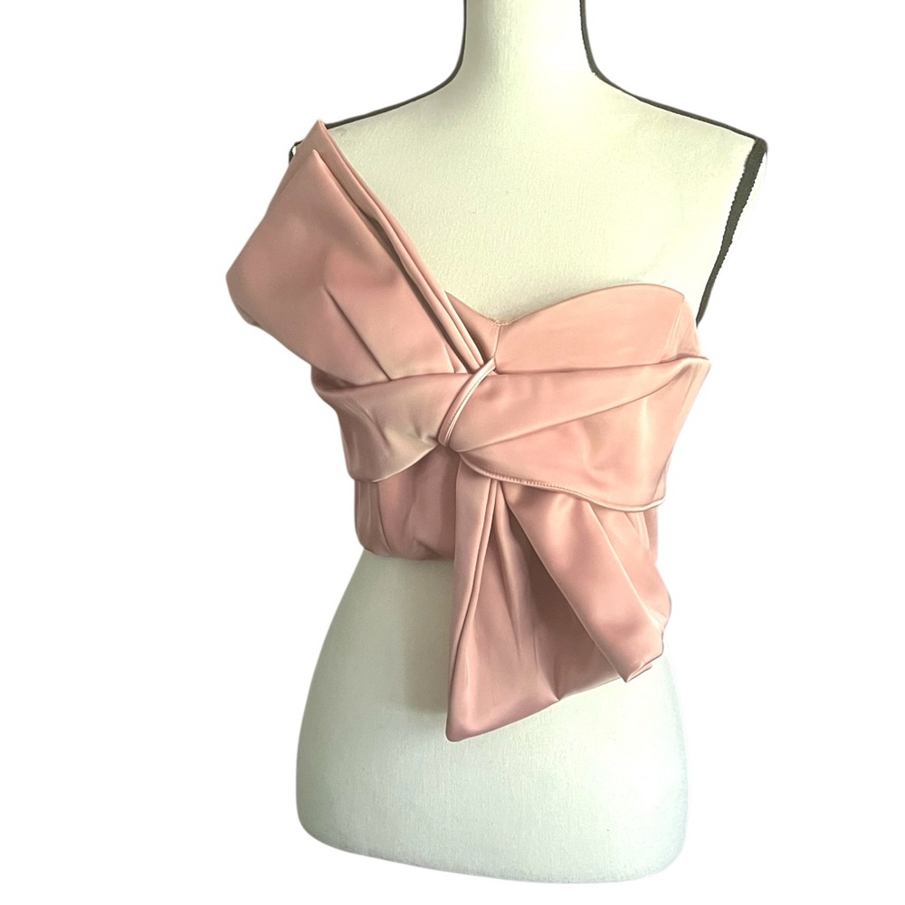 DO+BE mauve pink Large Bow Boning Bustier. Size L.